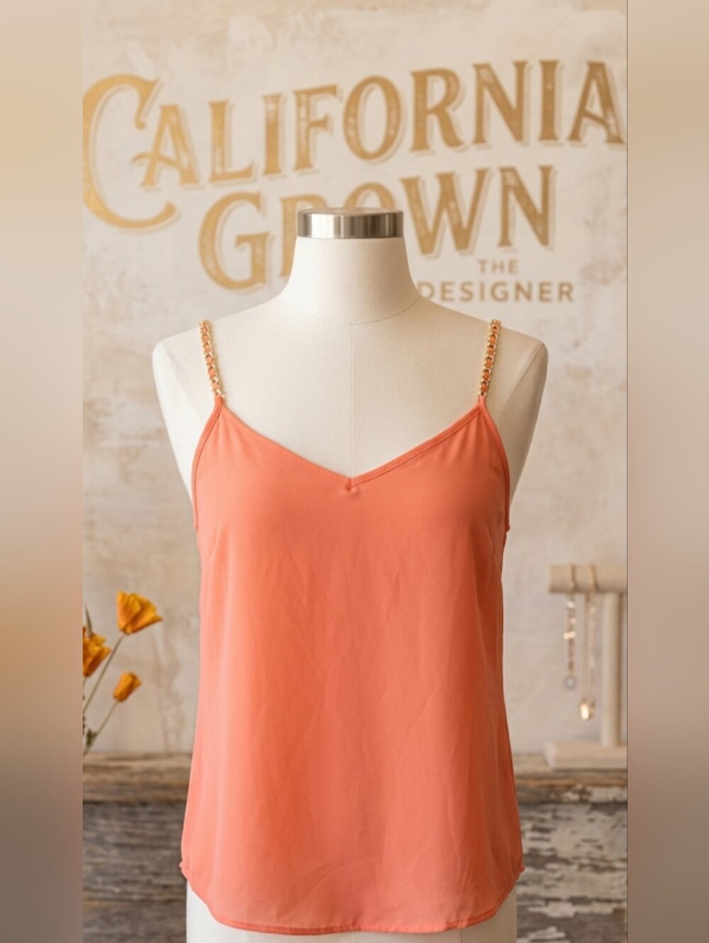 Women's Coral Chain-Strap Cami Top